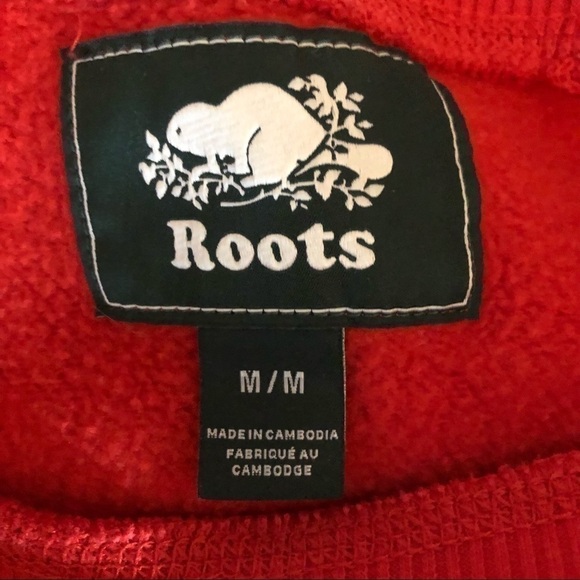 Roots Logo Red Crew Neck Sweatshirt - Picture 7 of 7